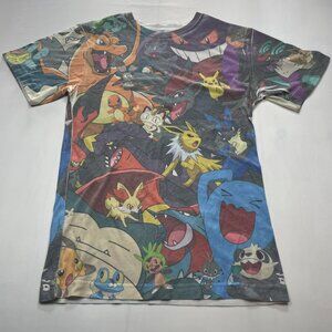 Official 2015 Pokémon All-Over Print Graphic T-Shirt - Rare Characters